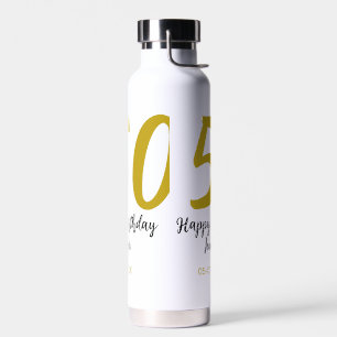 50th birthday add name date year black template go water bottle