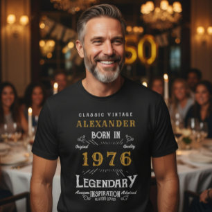 50th Birthday Add Your Name Born 1975 Legendary T-Shirt
