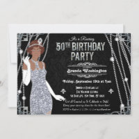 50th Birthday African American Flapper Girl  