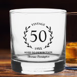 50th Birthday Aged to Perfection Custom Name Year<br><div class="desc">Super fun 50th birthday gift - glass features text that reads "Vintage - aged to perfection" Add the age,  year and name of the birthday person. So easy to customise - makes a truly one of a kind birthday gift that will be enjoyed forever.</div>