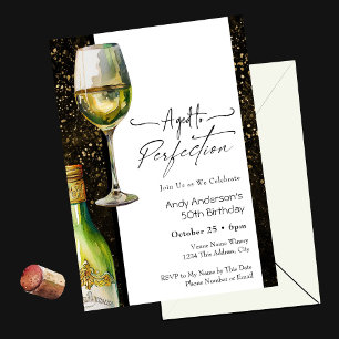 50th Birthday Aged to Perfection White Wine  Invitation