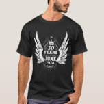 50th Birthday Angel Wings June 1974 T-Shirt<br><div class="desc">Unique since June 1974 – celebrate a heavenly 50th birthday with angel wings. Perfect for those who have been inspiring and protecting for 50 years.</div>
