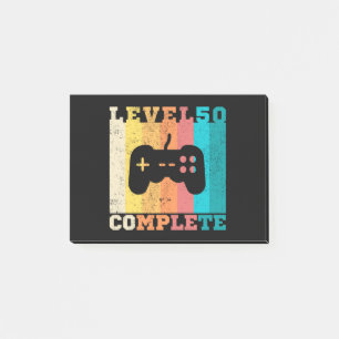 50th Birthday/ Anniversary Level 50 Complete Post-it Notes
