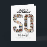 50th Birthday Anniversary Number 50 Photo Collage Card<br><div class="desc">Celebrate 50th birthday or wedding anniversary with this printable photo collage. Choose your favourite photos for display. Customise the name, text and date to fit your occasion. This will be a lovely keepsake with personalised message to look back on with family and friends. If you need any other number as...</div>