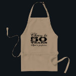 50th Birthday apron | Customisable for any age<br><div class="desc">50th Birthday BBQ apron | Customisable for any age. Cheers to 50 years. Aged to perfection. Present for fifty year old men; dad,  husband,  uncle,  grandpa,  brother etc. Personalizable age number,  slogan and colour. Cute birthday party gift idea</div>