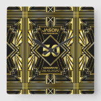 50th Birthday Art Deco Gold Black Great Gatsby