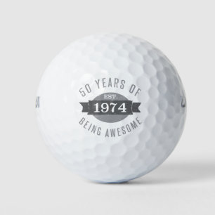 50th Birthday Awesome 1974 Golf Balls