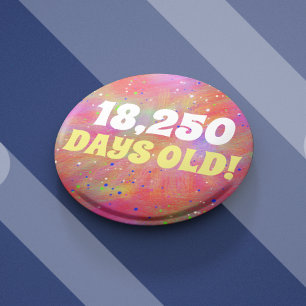 50th birthday badge in days number exact age