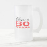 50th Birthday Beer Mug Gift for men<br><div class="desc">50th Birthday Beer Mug Gift for men. Cheers to 50 years! Personalizable text.</div>