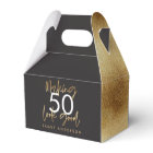 50th Birthday black and gold simple elegant modern