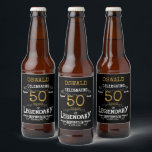 50th Birthday Black Gold Legendary Funny<br><div class="desc">A personalised elegant beer bottle label that is easy to customise for that special birthday party occasion.</div>