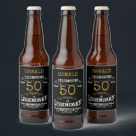 50th Birthday Black Gold Legendary Funny<br><div class="desc">A personalised elegant beer bottle label that is easy to customise for that special birthday party occasion.</div>