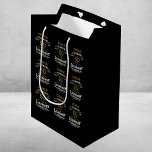 50th Birthday Black Gold  Legendary Retro Medium Gift Bag<br><div class="desc">Vintage Black Gold Elegant gift bag - Personalised 50th Birthday Celebration bag. Celebrate your milestone 50th birthday with a touch of elegance, class, and sweetness! Our Vintage Black Gold gift bags are the perfect way to make your mark with personalised birthday favours. Every bag has a rich and luxurious black...</div>
