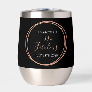 50th Birthday Black Rose Gold Birthday Party Favor