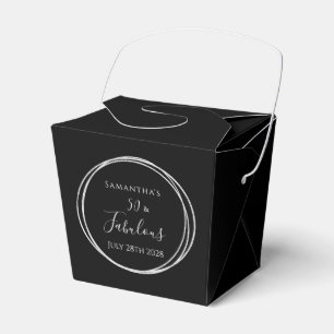 50th Birthday Black Silver 50 and Fabulous Party Favour Box