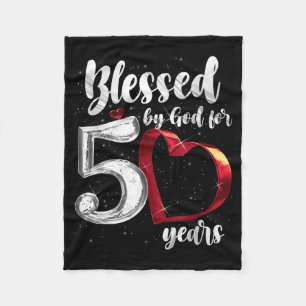 50th Birthday Blessed By God For 50 Years Birthday Fleece Blanket