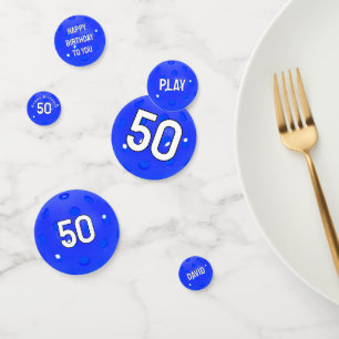 50th Birthday Blue Pickleball Confetti