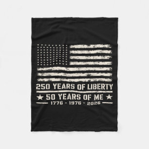 50th Birthday Born 1976 Aamerican Flag 250 Years Fleece Blanket