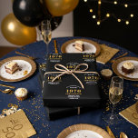 50th Birthday born 1976 Add Name Black Gold Wrapping Paper Sheet<br><div class="desc">A personalised wrapping paper design for that birthday celebration for a special person. Add the name to this vintage retro style black and gold design for a custom birthday gift. Easily edit the name and year with the template provided. A wonderful custom birthday gift. More gifts and party supplies for...</div>
