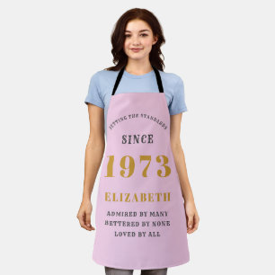 50th Birthday Born 1983 Pink Grey Lady's Apron