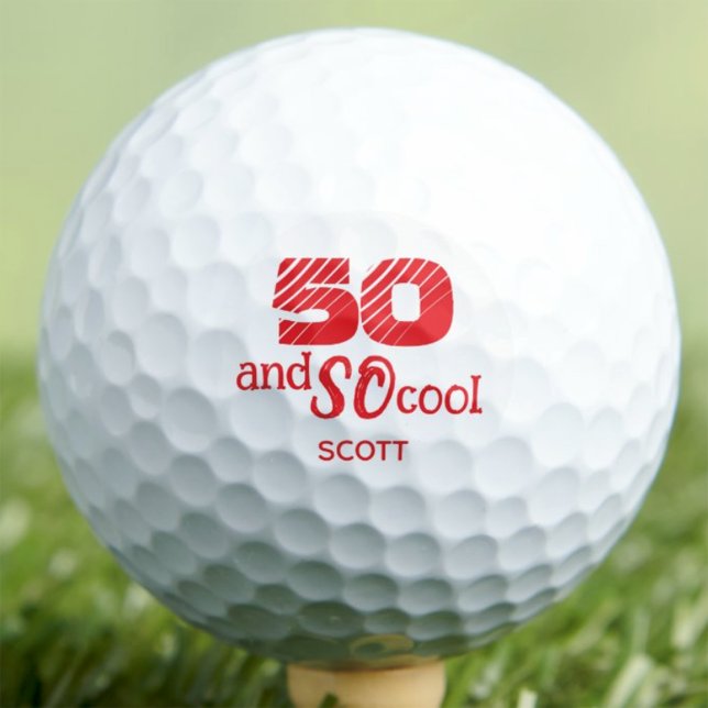 50th Birthday Brother Gift SO Cool Red Golf Balls (Creator Uploaded)