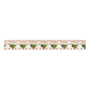 50TH BIRTHDAY BUTTERFLY GROSGRAIN RIBBON