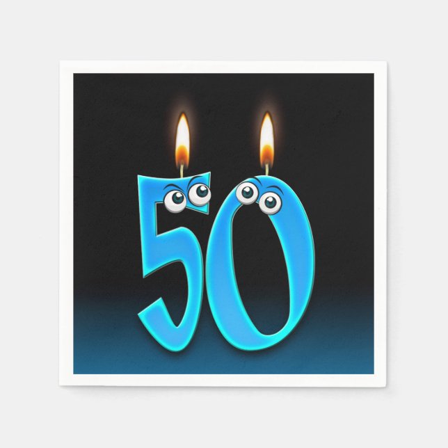 50th birthday candle with eyeballs napkin (Front)