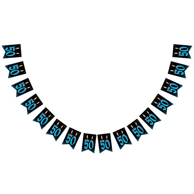 50th birthday candles with eyeballs bunting  (All)