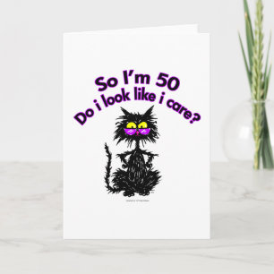 50th Birthday Cat Gifts Card
