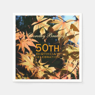 50th Birthday Celebration Autumn Custom P. Napkin