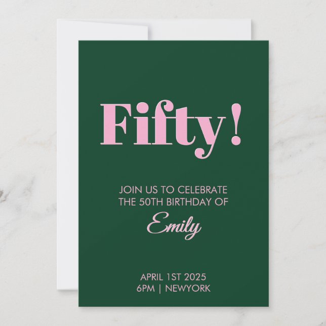 50th Birthday Celebration Card (Front)