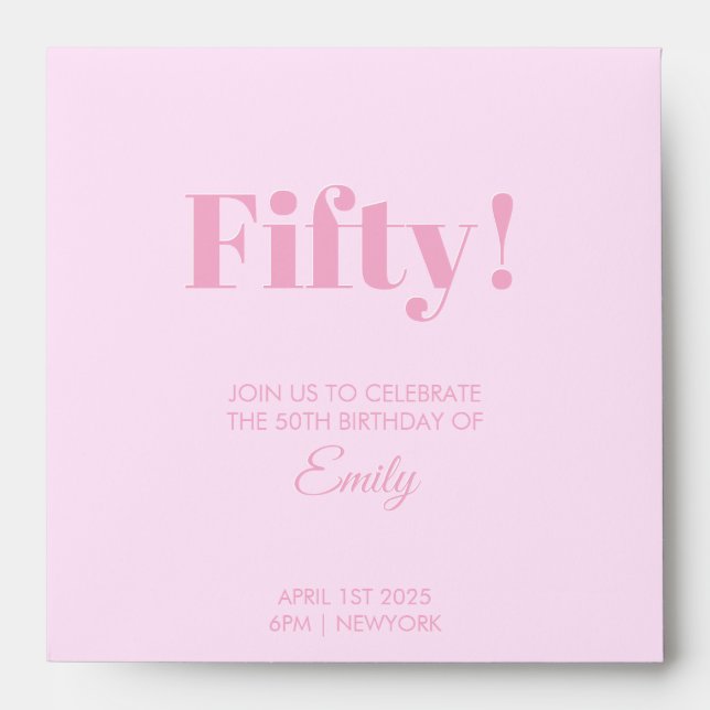 50th Birthday Celebration Card Envelope (Front)