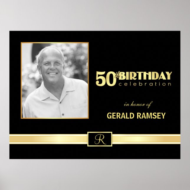 50th Birthday Celebration - Custom Photo Poster (Front)