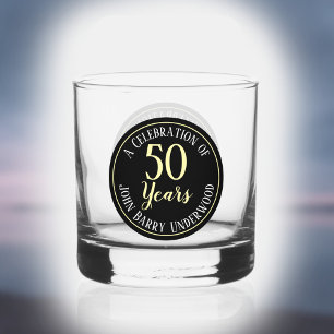 50th Birthday Celebration Whiskey Glass