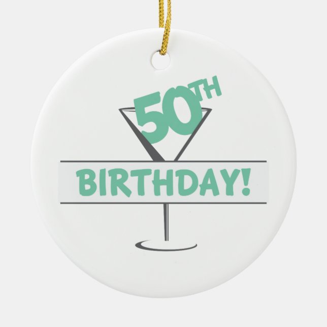 50Th Birthday! Ceramic Tree Decoration (Front)
