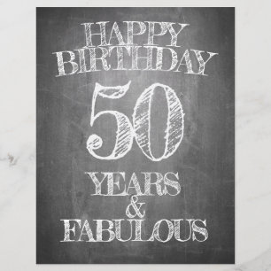 50th Birthday Chalkboard Style Greeting