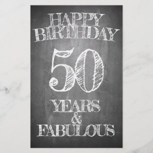 50th Birthday Chalkboard Style Greeting