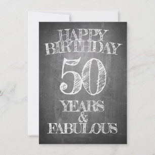 50th Birthday Chalkboard Style Greeting