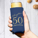 50th Birthday Chapter 50 Blue Gold Seltzer Can Cooler<br><div class="desc">Add a touch of sparkle to your loved one's 50th birthday celebration with these gorgeous Blue Gold seltzer can coolers. Perfect for that finishing touch to a party.</div>