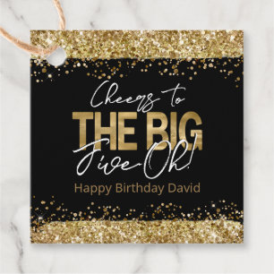 50th Birthday Cheers Big Five Oh Favour Tags