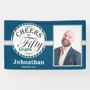 50th Birthday Cheers to Fifty Years Banner