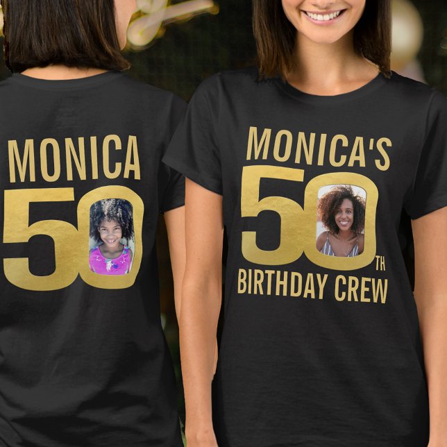 50th birthday crew custom name photo fun  T-Shirt (Creator Uploaded)