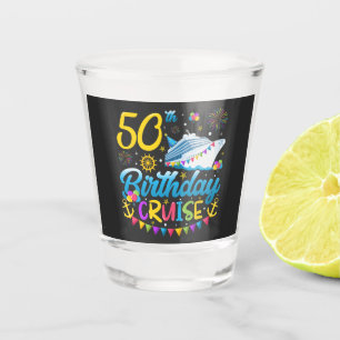 50th Birthday Cruise B-Day Party Button Shot Glass