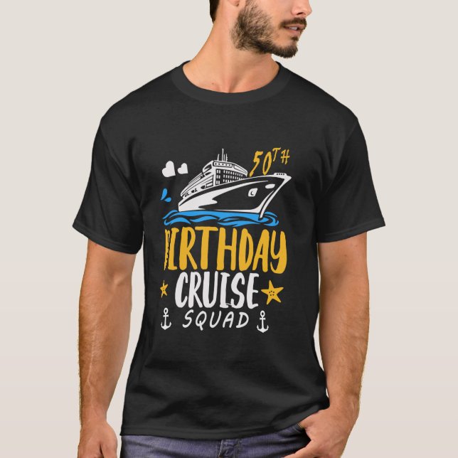 50th Birthday Cruise Squad Gifts 2024 Matching Par T-Shirt (Front)