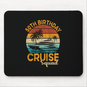 50th Birthday Cruise Squad Gifts 2025 Matching Par Mouse Pad