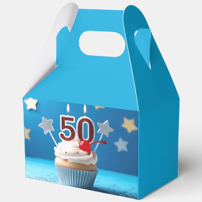 50th Birthday Cupcake Favour Box (Front)