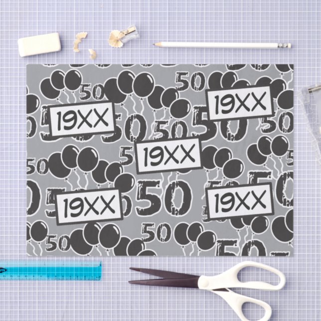 50th Birthday Custom Birth Year Tissue Paper (Craft)