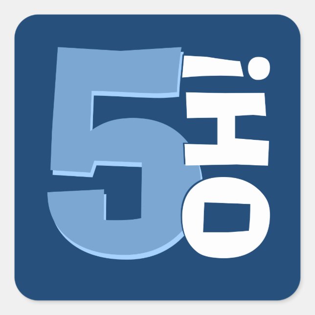 50th Birthday Custom Year Navy and Baby Blue Square Sticker (Front)