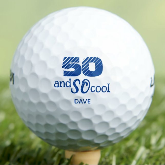 50th Birthday Dad Gift - Cool Father Blue Golf Balls (Creator Uploaded)