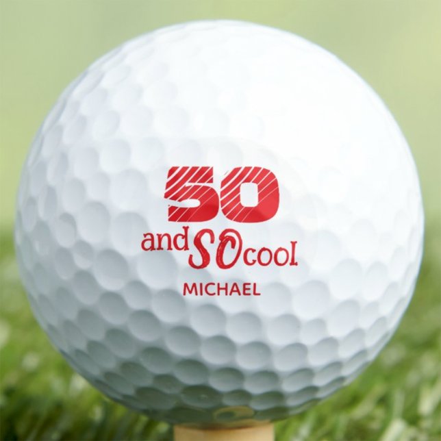 50th Birthday Dad Gift SO Cool Orange Custom Golf Balls (Creator Uploaded)